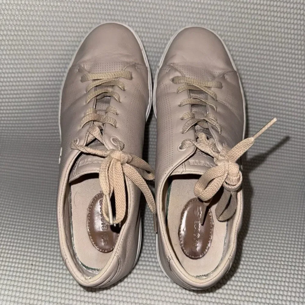 Lacoste Showcourt Lace 116 Tan Beige Casual Fashion Sneakers Shoes Womens 7